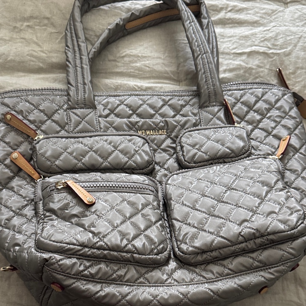MZ Wallace Large Sutton Travel Bag – Sable Pearl Metallic – Discontinued Color
